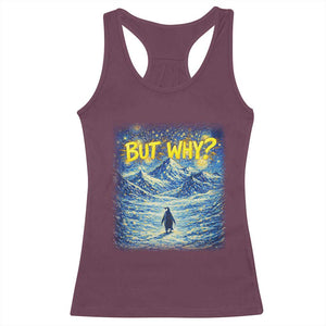 But Why Penguin Racerback Tank Top Starry Night Van Gogh Nihilist Penguin Hiking TS14 Maroon Print Your Wear