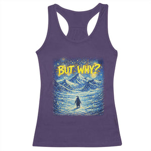 But Why Penguin Racerback Tank Top Starry Night Van Gogh Nihilist Penguin Hiking TS14 Purple Print Your Wear