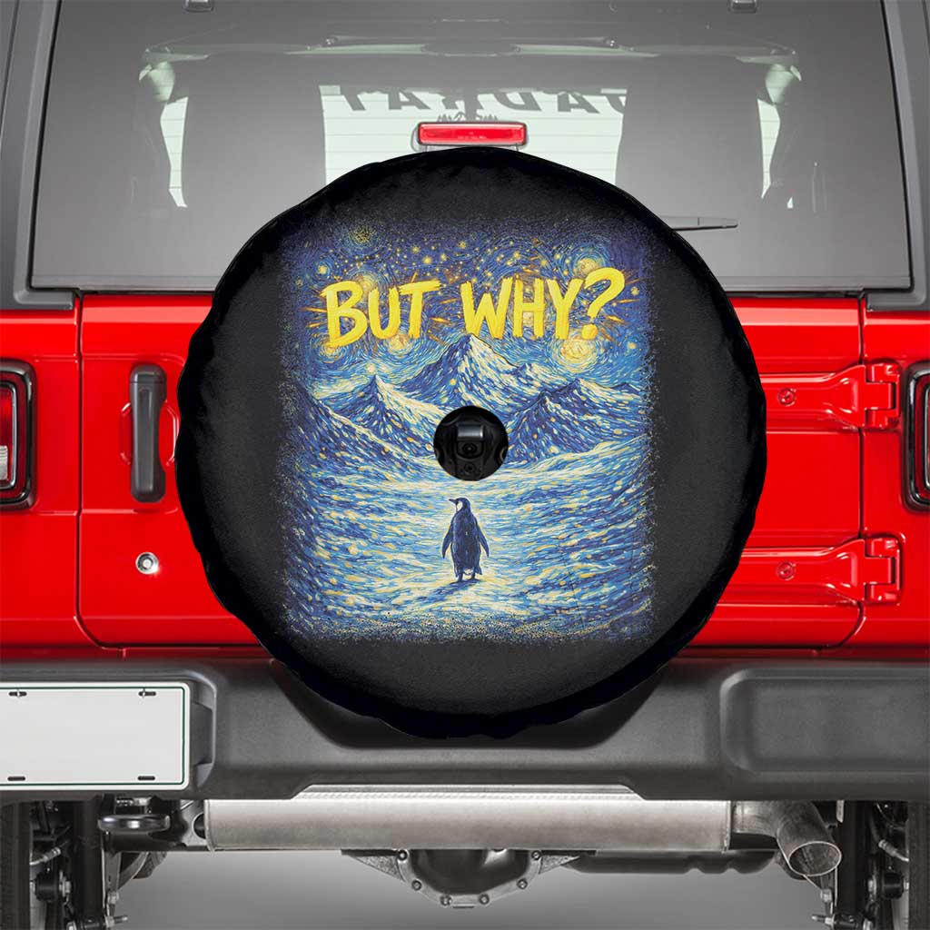 But Why Penguin Spare Tire Cover Starry Night Van Gogh Nihilist Penguin Hiking TS14 Black Print Your Wear