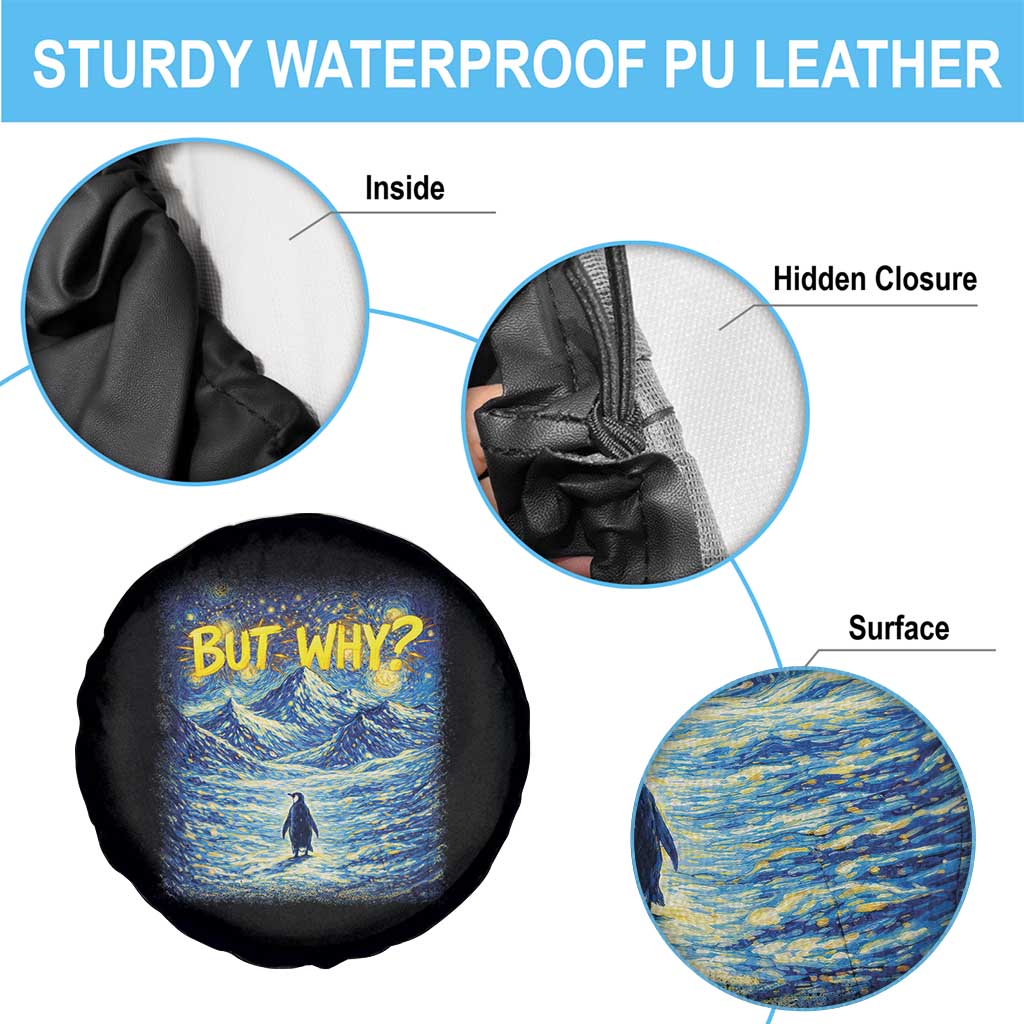 But Why Penguin Spare Tire Cover Starry Night Van Gogh Nihilist Penguin Hiking TS14 Print Your Wear