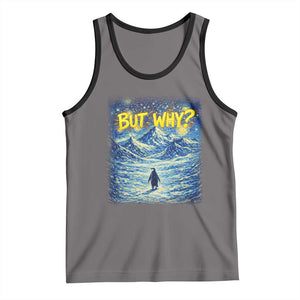 But Why Penguin Tank Top Starry Night Van Gogh Nihilist Penguin Hiking TS14 Deep Heather Black Print Your Wear