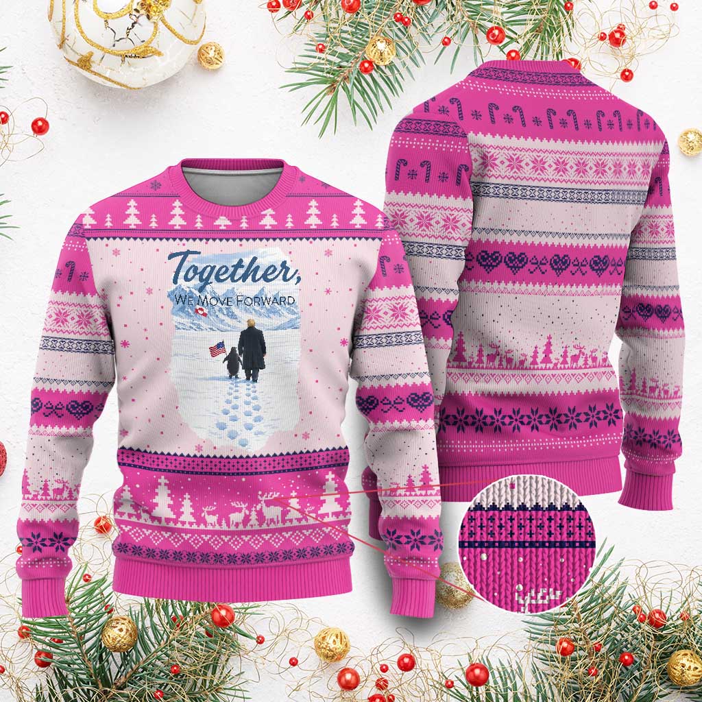 Funny Penguin Protest Ugly Christmas Sweater Trump Nihilist Penguin Minimal Political Meme TS14 Hot Pink Print Your Wear