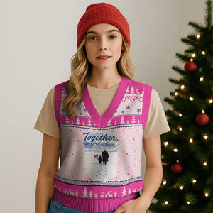 Funny Penguin Protest V-Neck Knit Sweater Vest Trump Nihilist Penguin Minimal Political Meme TS14 Hot Pink Print Your Wear