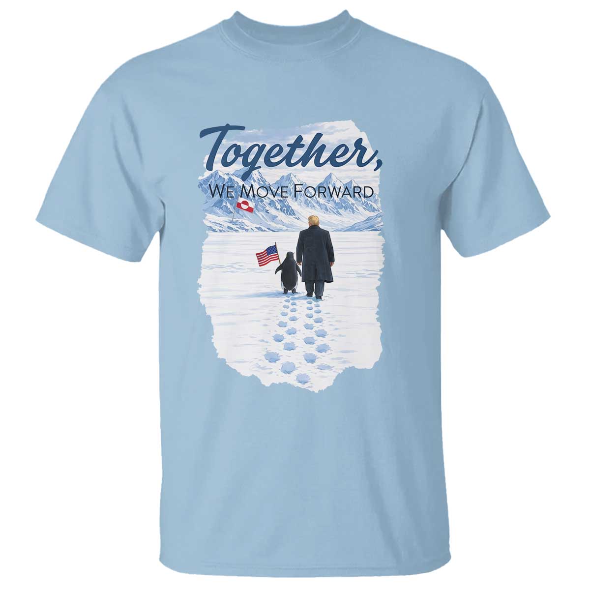 Funny Penguin Protest T Shirt Trump Nihilist Penguin Minimal Political Meme TS14 Light Blue Print Your Wear