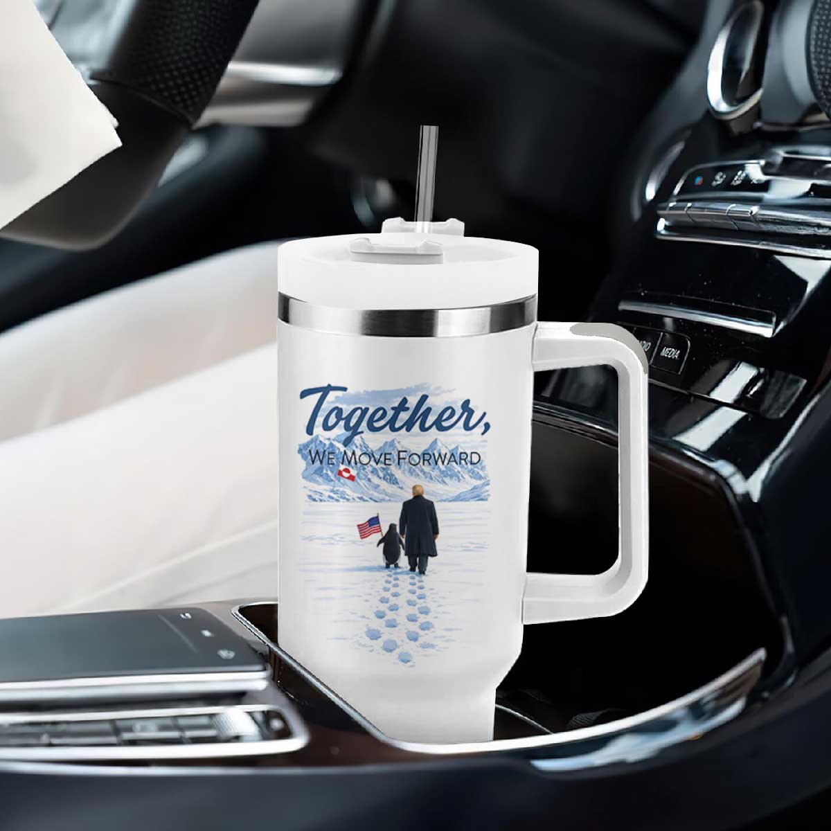 Funny Penguin Protest Tumbler With Handle Trump Nihilist Penguin Minimal Political Meme TS14 Print Your Wear
