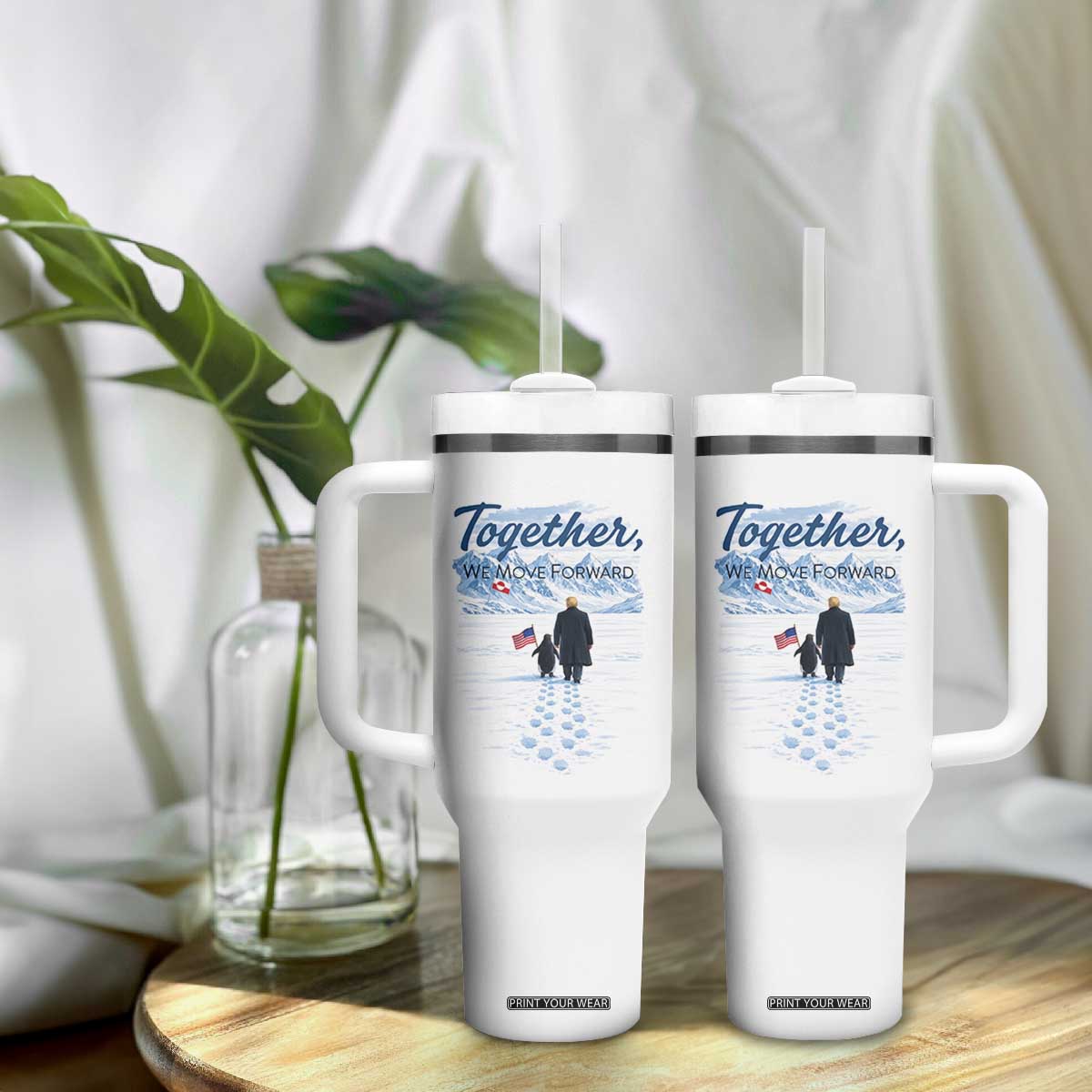 Funny Penguin Protest Tumbler With Handle Trump Nihilist Penguin Minimal Political Meme TS14 Print Your Wear