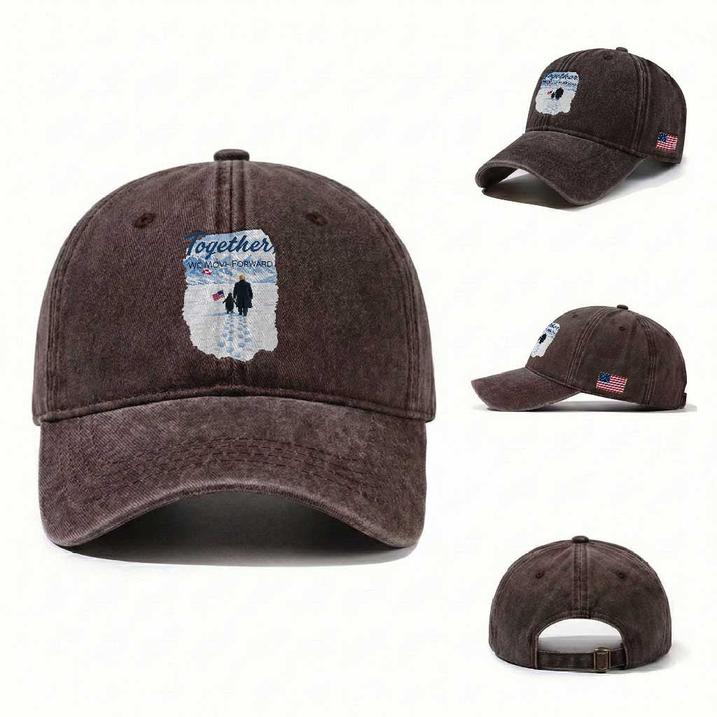 Funny Penguin Protest Washed Cotton Baseball Cap Trump Nihilist Penguin Minimal Political Meme TS14 Washed Cap Universal Fit Dark Brown Print Your Wear
