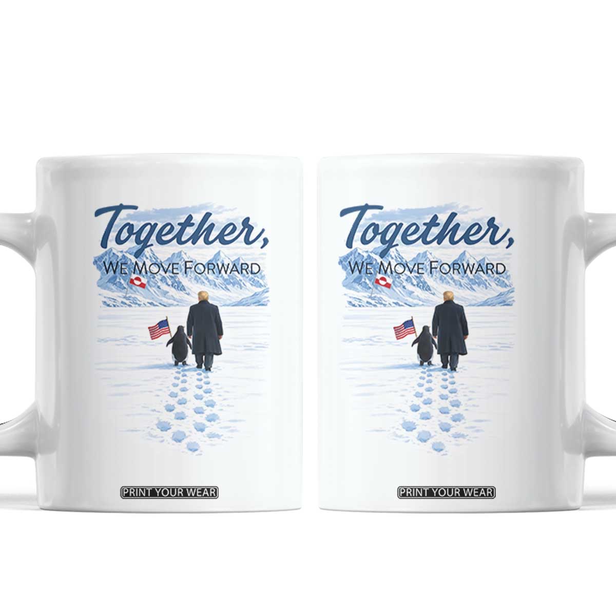 Funny Penguin Protest Coffee Mug Trump Nihilist Penguin Minimal Political Meme TS14 White Print Your Wear