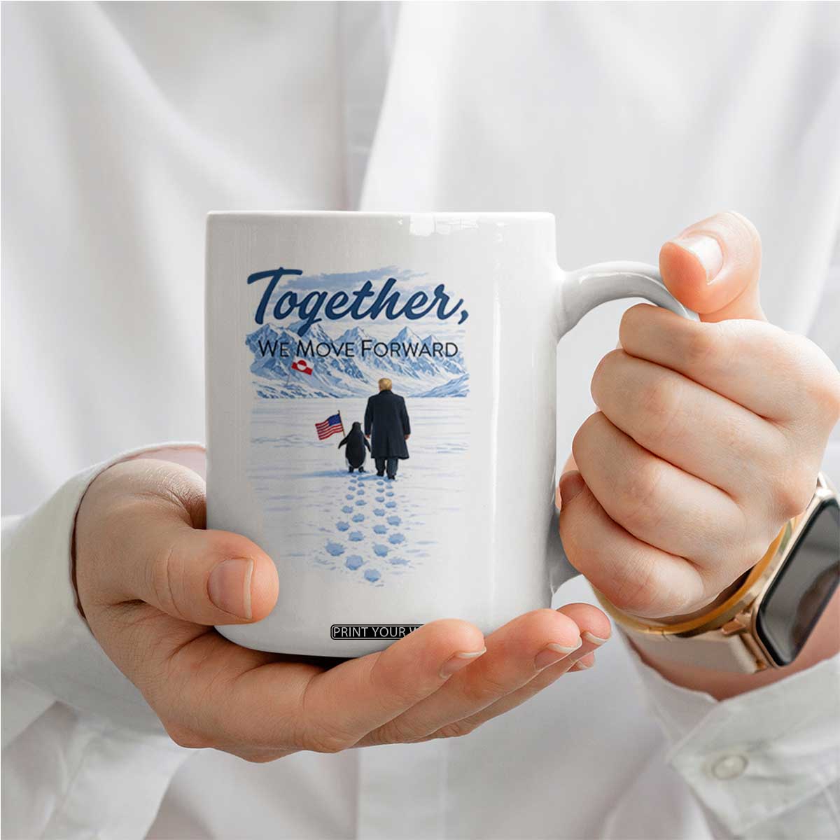Funny Penguin Protest Coffee Mug Trump Nihilist Penguin Minimal Political Meme TS14 Print Your Wear