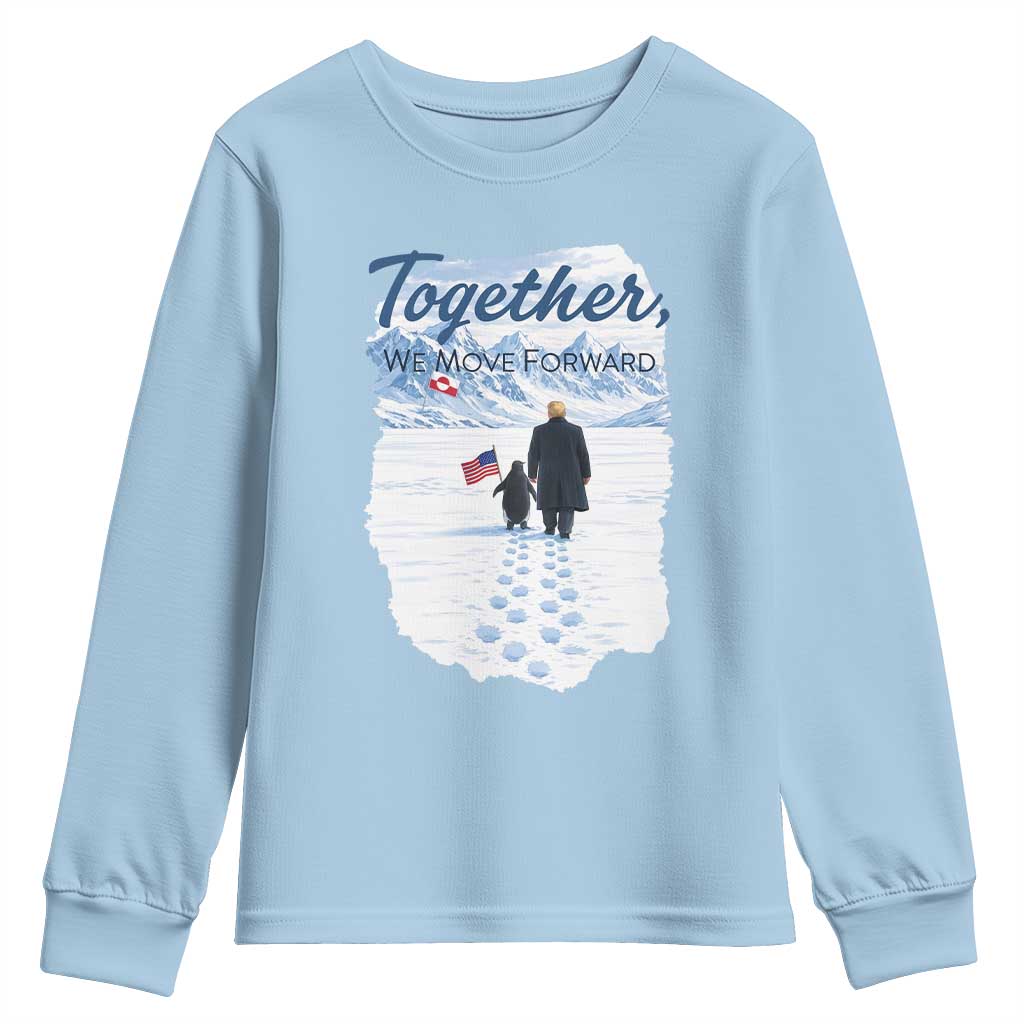 Funny Penguin Protest Youth Sweatshirt Trump Nihilist Penguin Minimal Political Meme TS14 Light Blue Print Your Wear