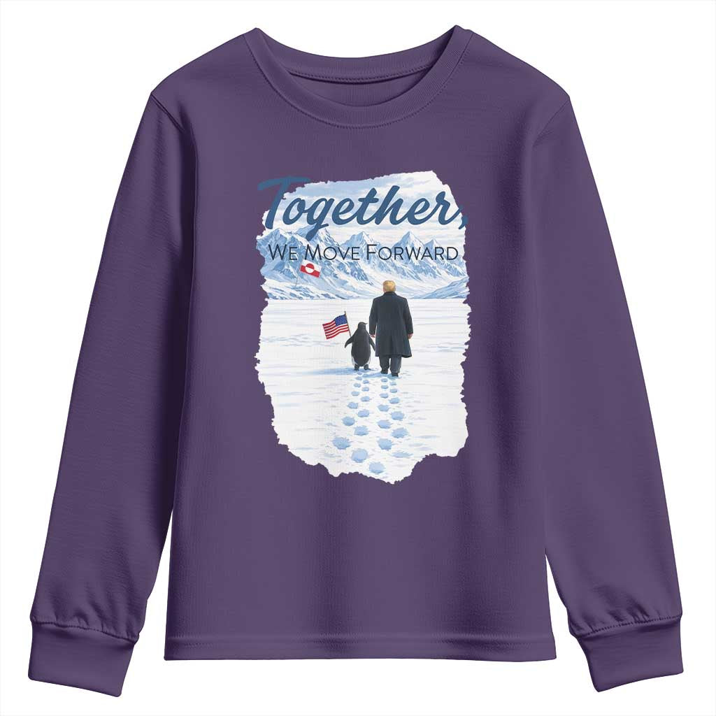Funny Penguin Protest Youth Sweatshirt Trump Nihilist Penguin Minimal Political Meme TS14 Purple Print Your Wear