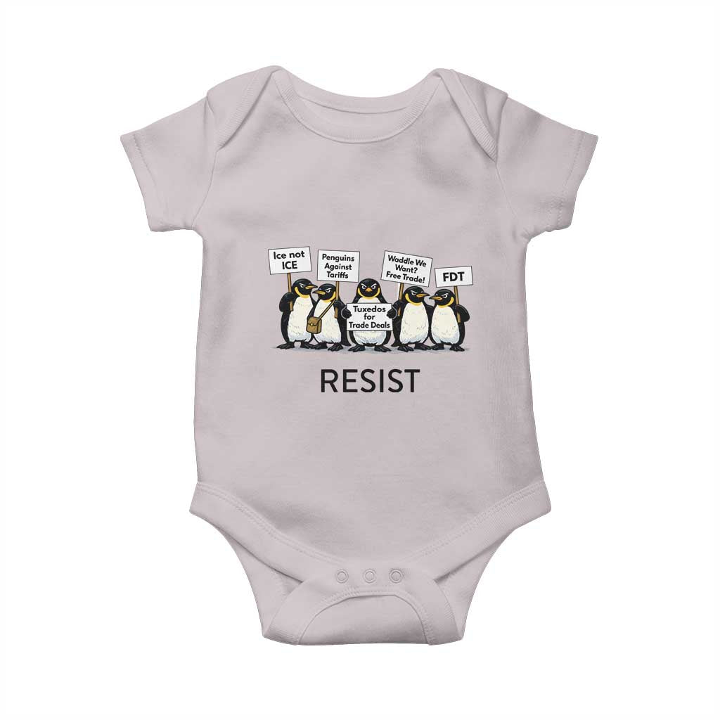 Penguins Resist Baby Onesie Nihilist Penguin Anti-Government Meme TS14 Ice Gray Print Your Wear