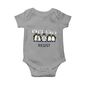 Penguins Resist Baby Onesie Nihilist Penguin Anti-Government Meme TS14 Sport Gray Print Your Wear