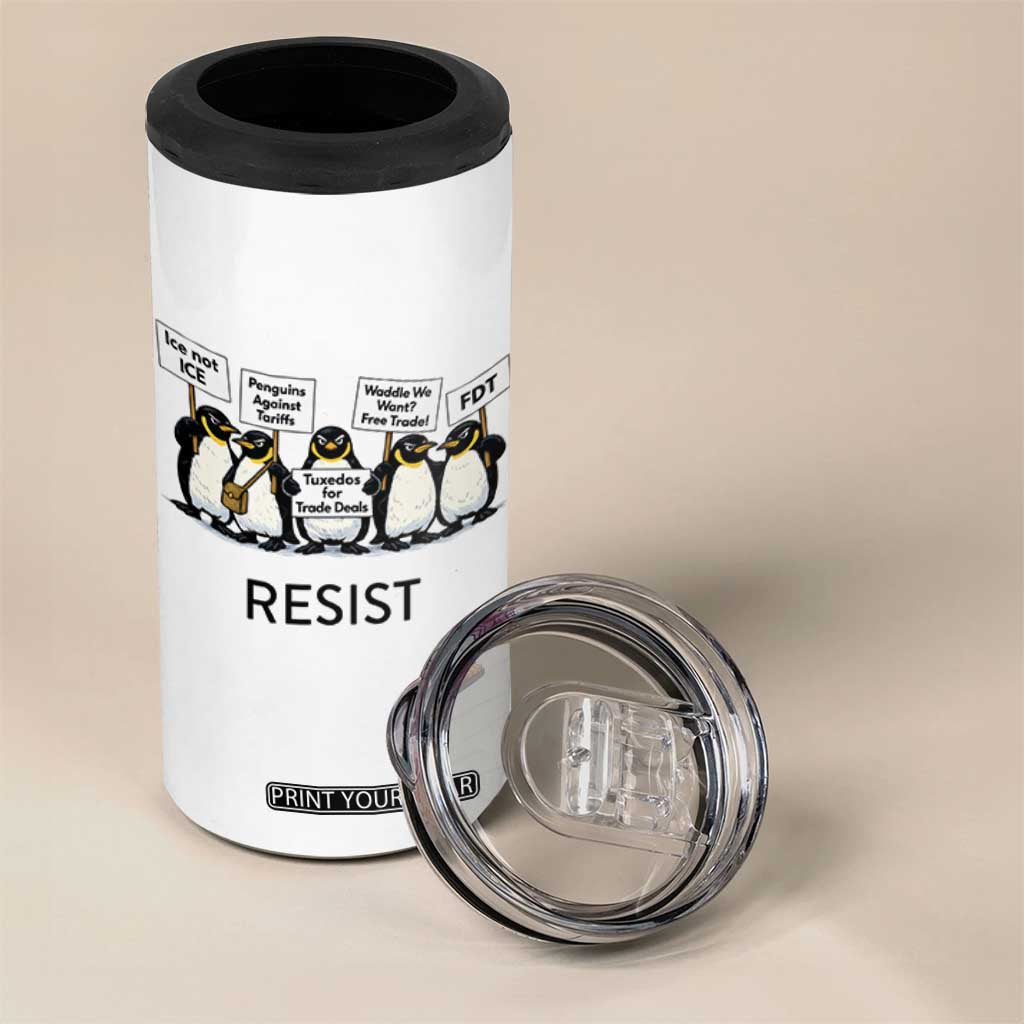 Penguins Resist 4 in 1 Can Cooler Tumbler Nihilist Penguin Anti-Government Meme TS14 Print Your Wear