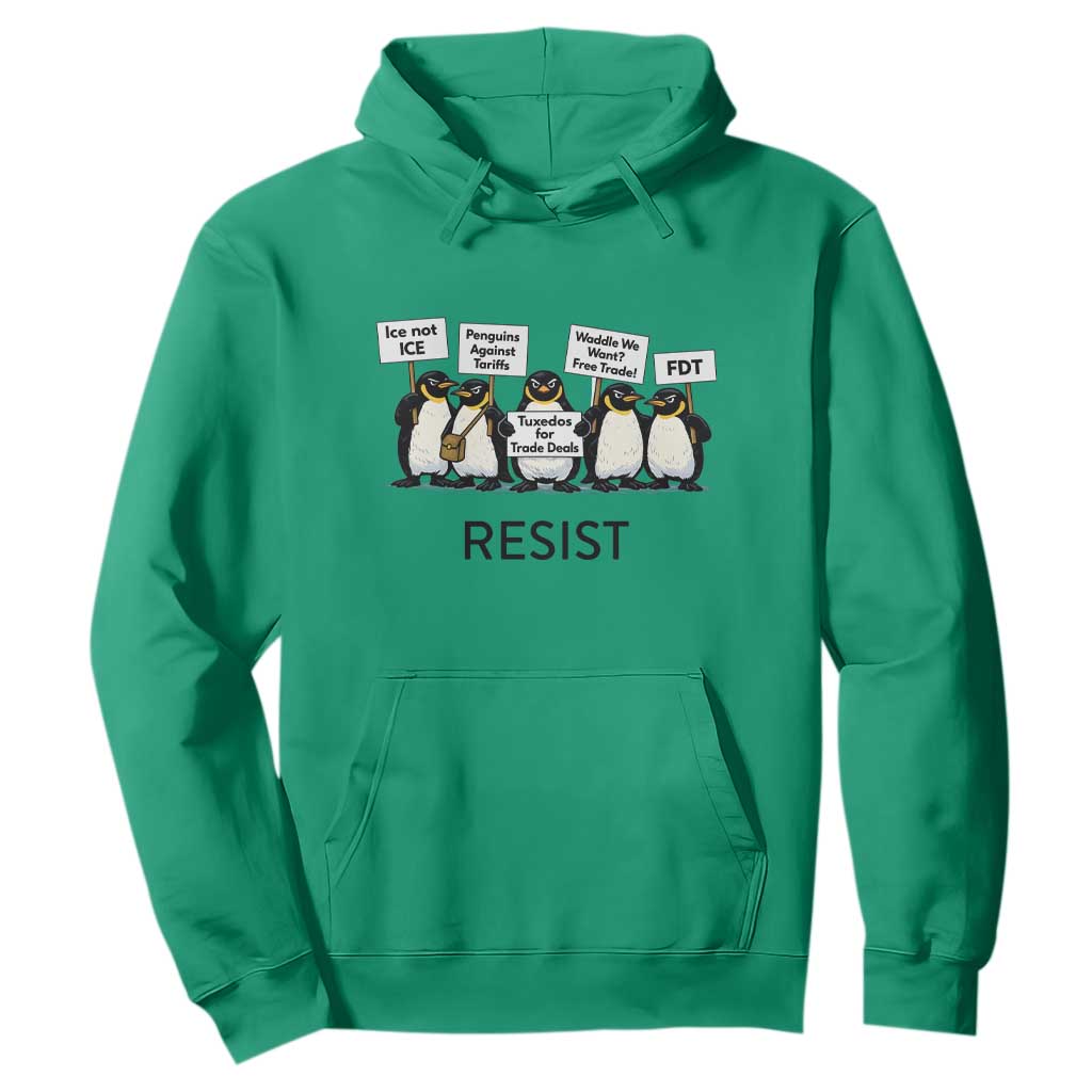 Penguins Resist Hoodie Nihilist Penguin Anti-Government Meme TS14 Irish Green Print Your Wear