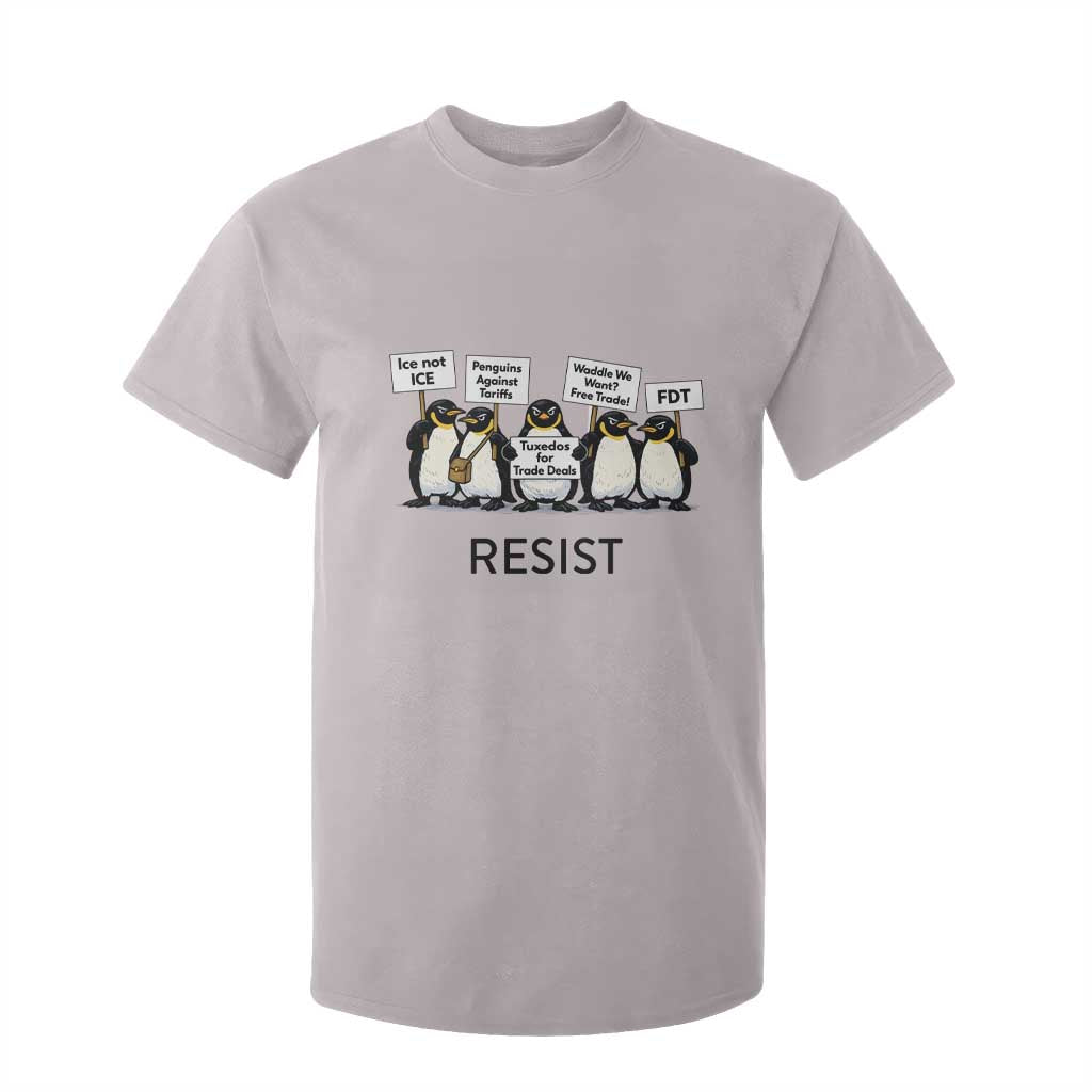 Penguins Resist T Shirt For Kid Nihilist Penguin Anti-Government Meme TS14 Ice Gray Print Your Wear