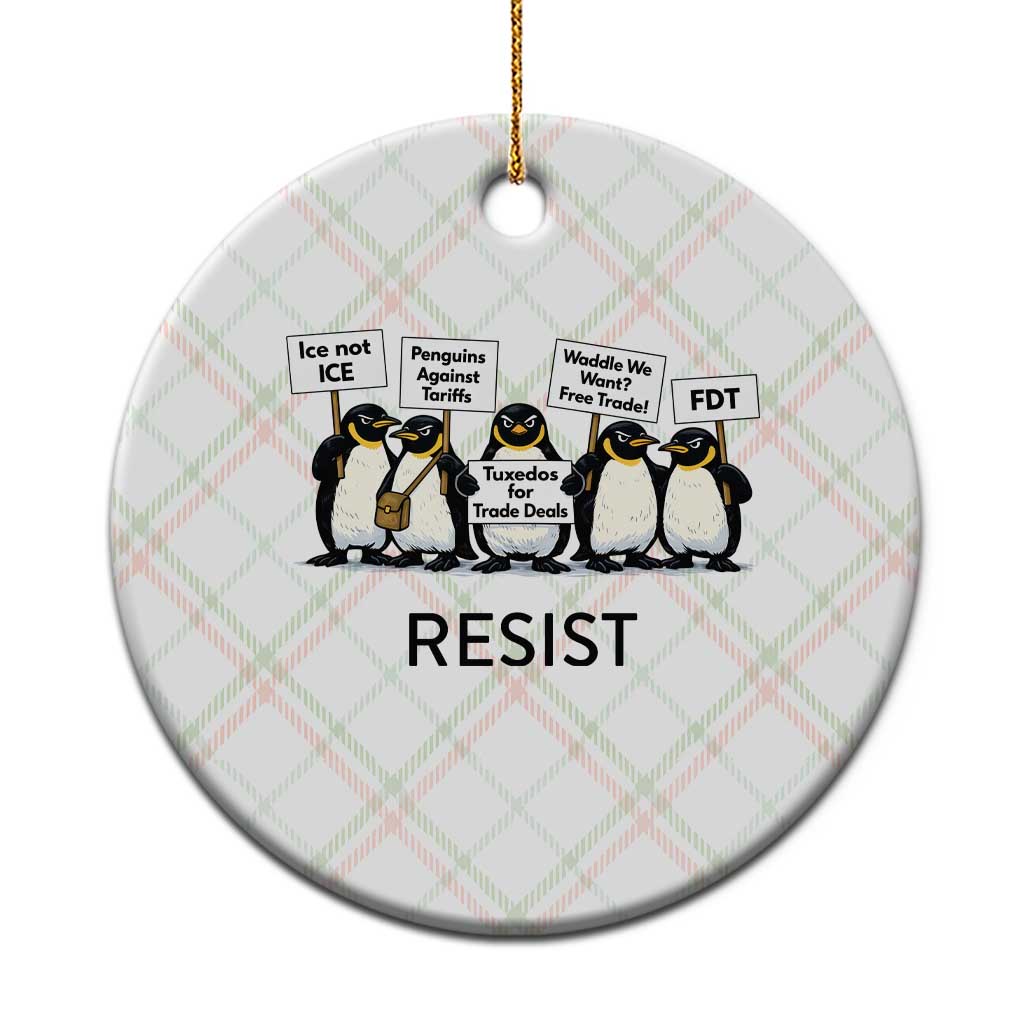 Penguins Resist Ceramic Ornament Nihilist Penguin Anti-Government Meme TS14 1pc Christmas Plaid Print Your Wear