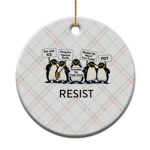 Penguins Resist Ceramic Ornament Nihilist Penguin Anti-Government Meme TS14 1pc Christmas Plaid Print Your Wear
