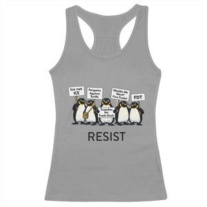 Penguins Resist Racerback Tank Top Nihilist Penguin Anti-Government Meme TS14 Sport Gray Print Your Wear