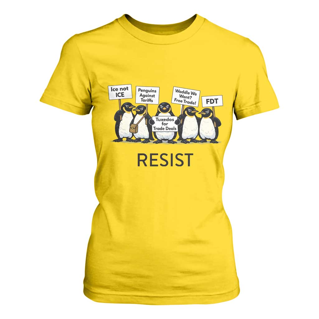 Penguins Resist T Shirt For Women Nihilist Penguin Anti-Government Meme TS14 Daisy Print Your Wear