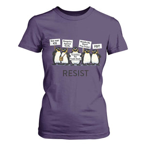 Penguins Resist T Shirt For Women Nihilist Penguin Anti-Government Meme TS14 Purple Print Your Wear