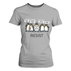 Penguins Resist T Shirt For Women Nihilist Penguin Anti-Government Meme TS14 Sport Gray Print Your Wear