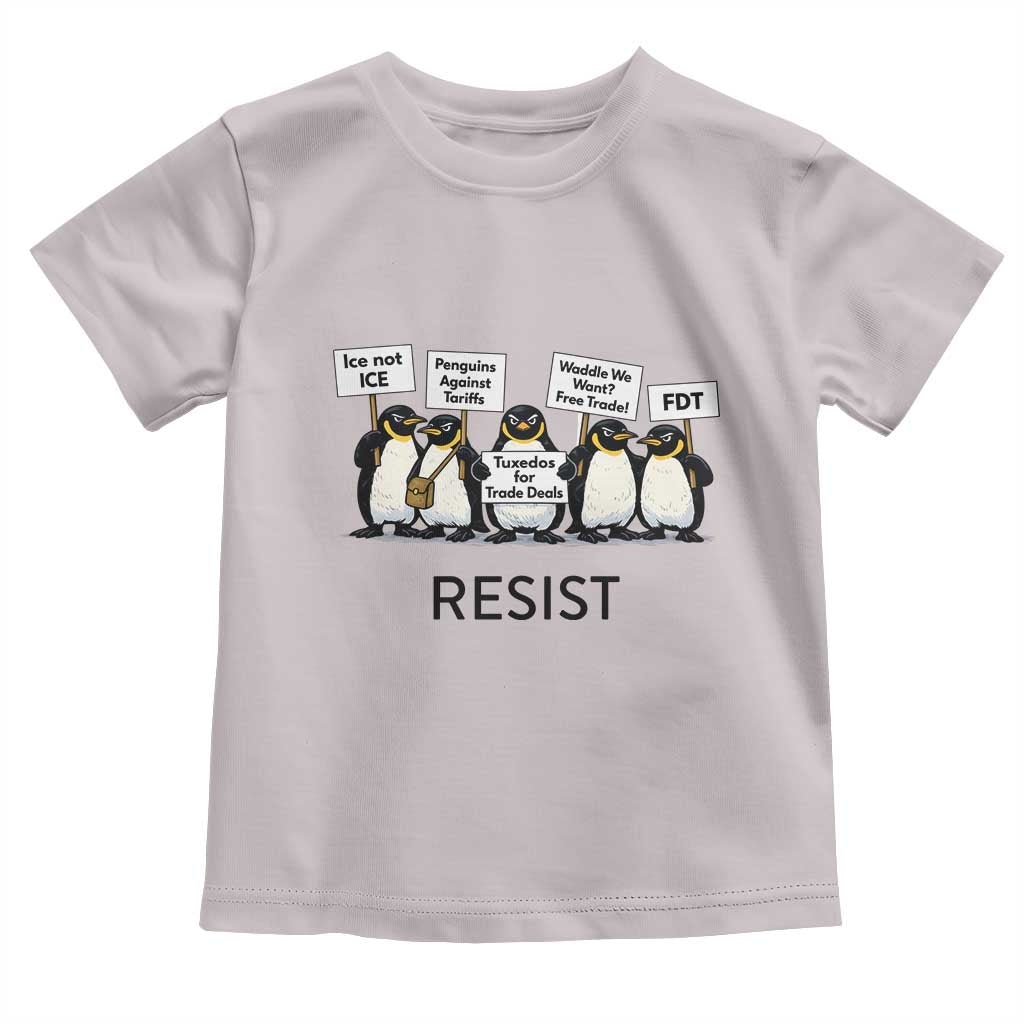 Penguins Resist Toddler T Shirt Nihilist Penguin Anti-Government Meme TS14 Ice Gray Print Your Wear