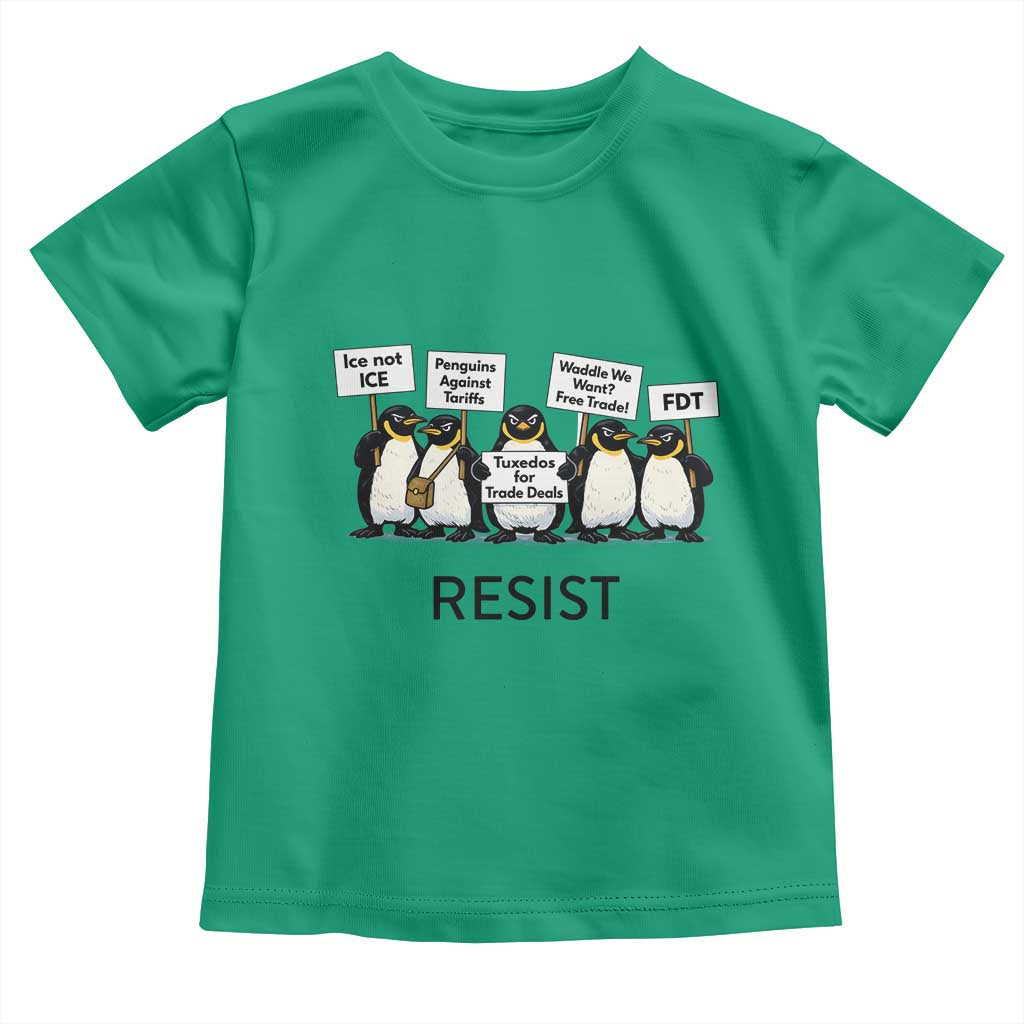 Penguins Resist Toddler T Shirt Nihilist Penguin Anti-Government Meme TS14 Irish Green Print Your Wear