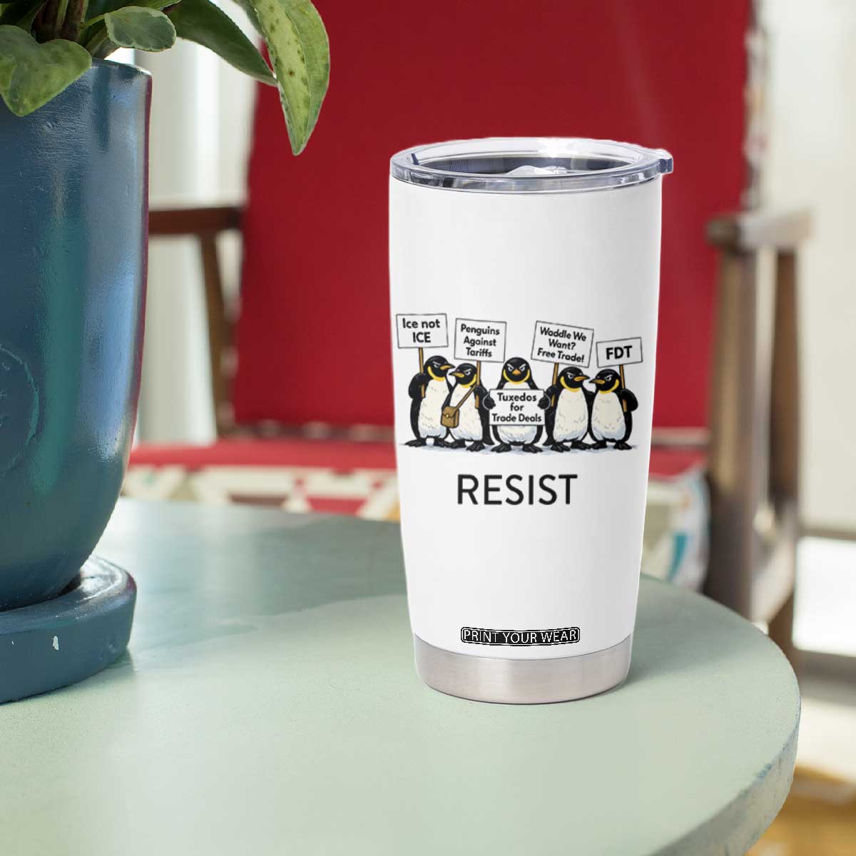 Penguins Resist Tumbler Cup Nihilist Penguin Anti-Government Meme TS14 Print Your Wear