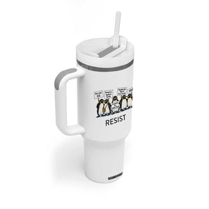 Penguins Resist Tumbler With Handle Nihilist Penguin Anti-Government Meme TS14 Print Your Wear