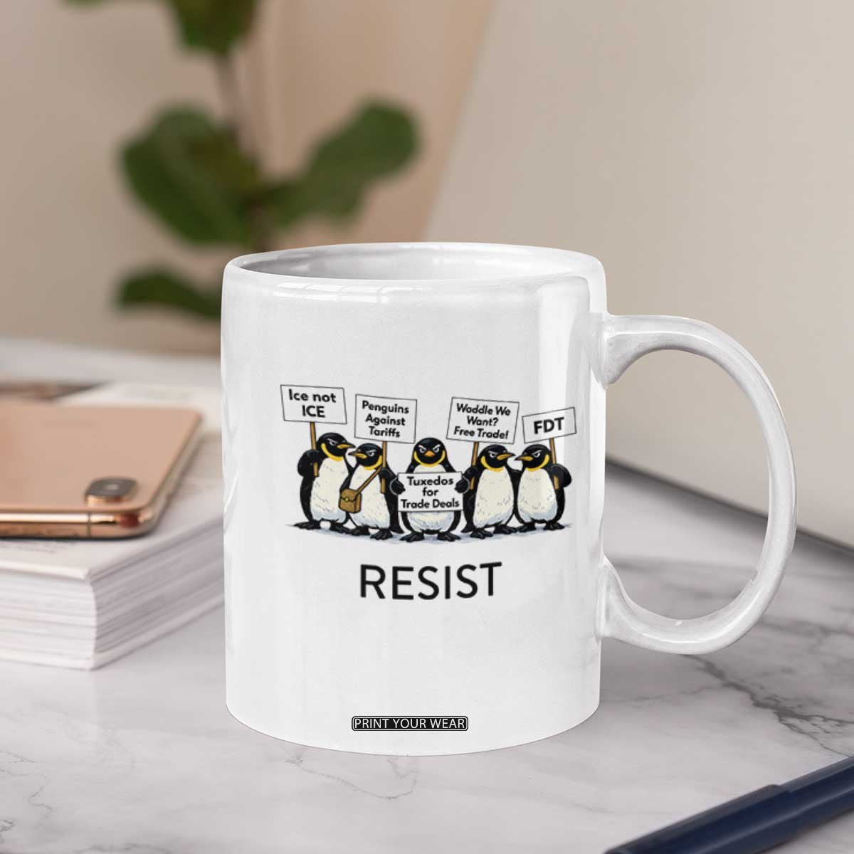 Penguins Resist Coffee Mug Nihilist Penguin Anti-Government Meme TS14 Print Your Wear