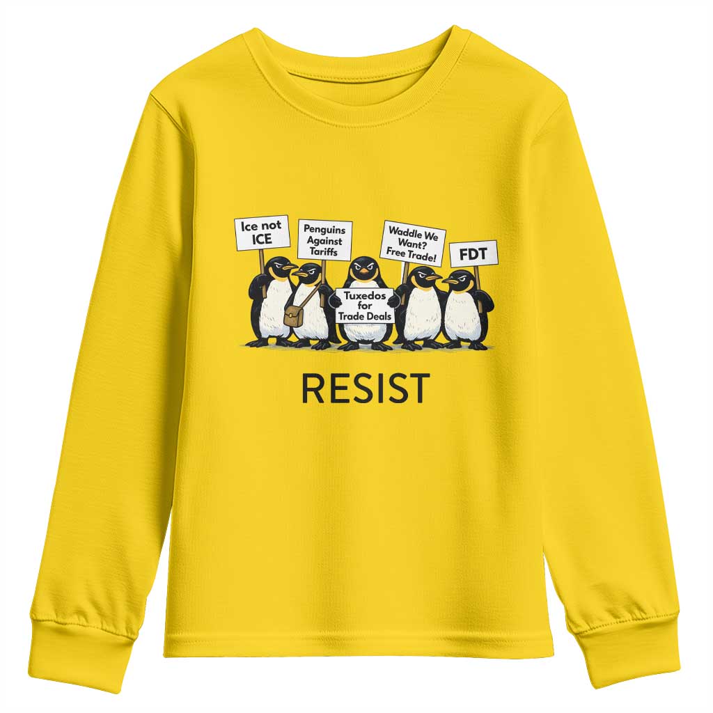 Penguins Resist Youth Sweatshirt Nihilist Penguin Anti-Government Meme TS14 Daisy Print Your Wear
