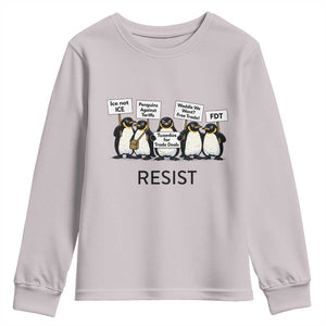 Penguins Resist Youth Sweatshirt Nihilist Penguin Anti-Government Meme TS14 Ice Gray Print Your Wear