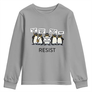 Penguins Resist Youth Sweatshirt Nihilist Penguin Anti-Government Meme TS14 Sport Gray Print Your Wear