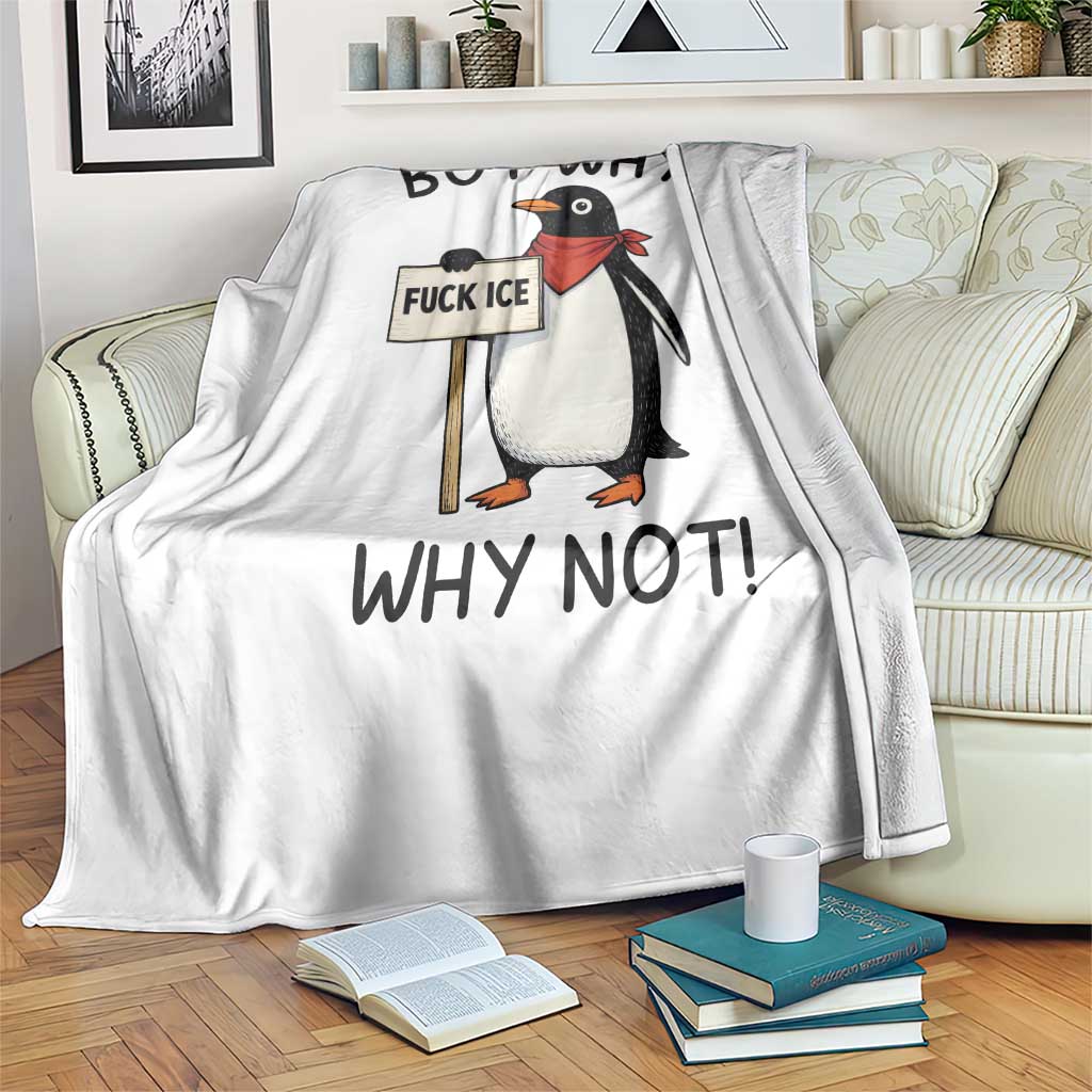 Fck ICE Throw Blanket Nihilist Penguin Anti-Government Meme TS14 Print Your Wear
