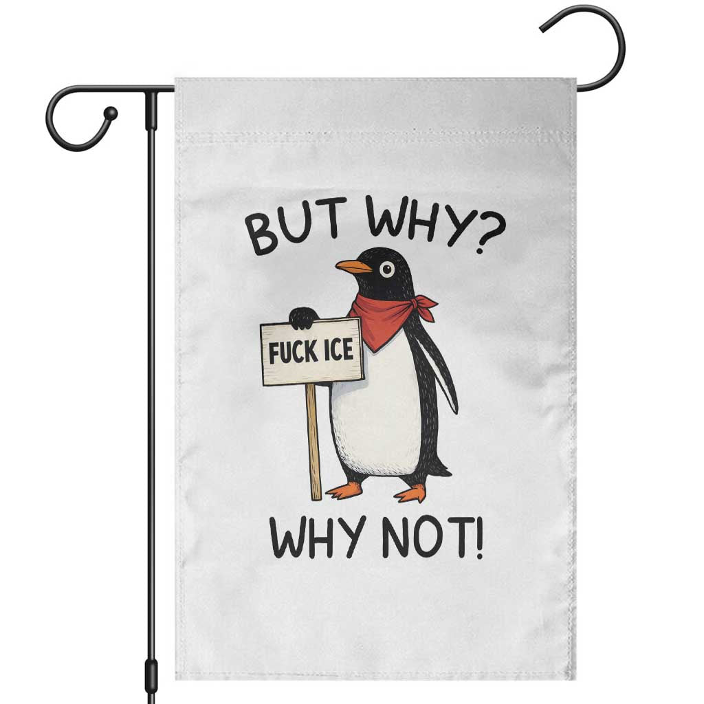 Fck ICE Garden Flag Nihilist Penguin Anti-Government Meme TS14 White Print Your Wear