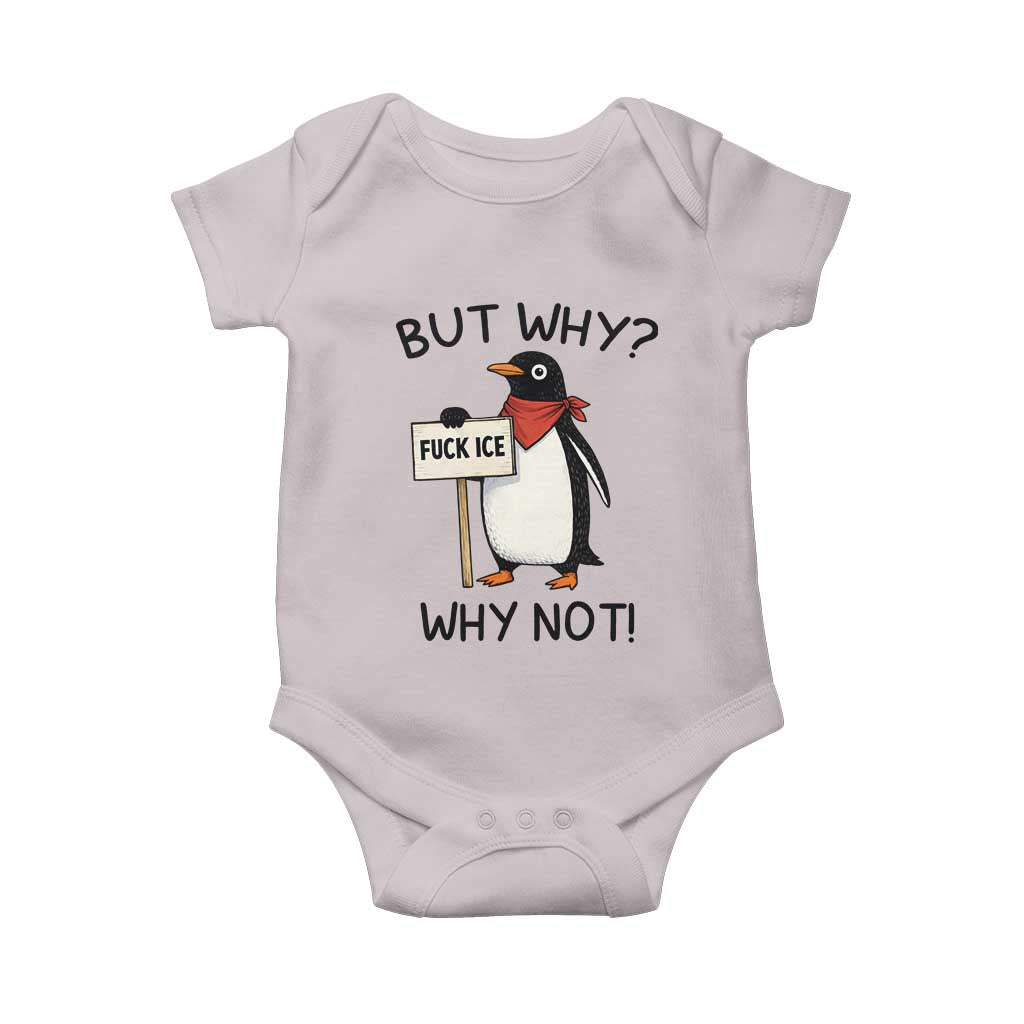 Fck ICE Baby Onesie Nihilist Penguin Anti-Government Meme TS14 Ice Gray Print Your Wear