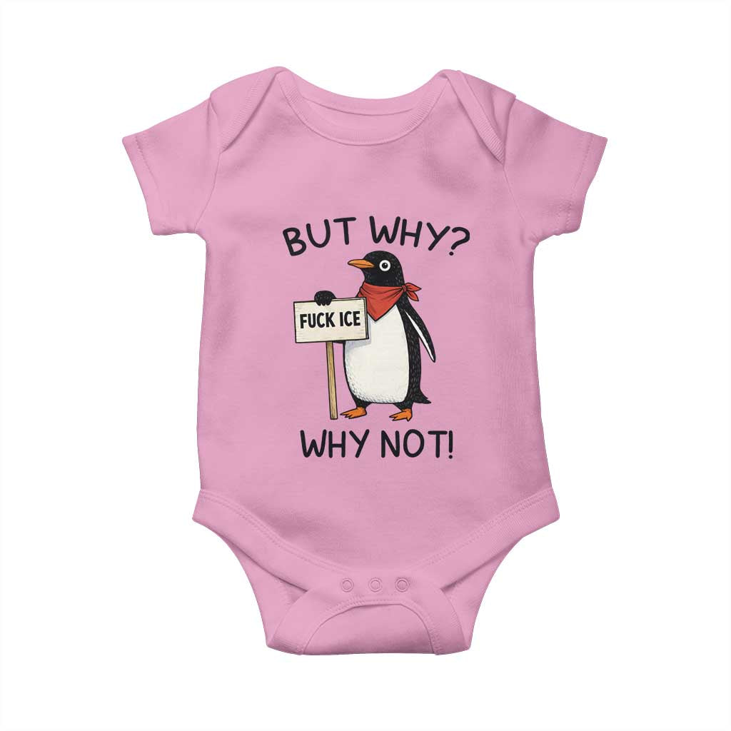 Fck ICE Baby Onesie Nihilist Penguin Anti-Government Meme TS14 Light Pink Print Your Wear