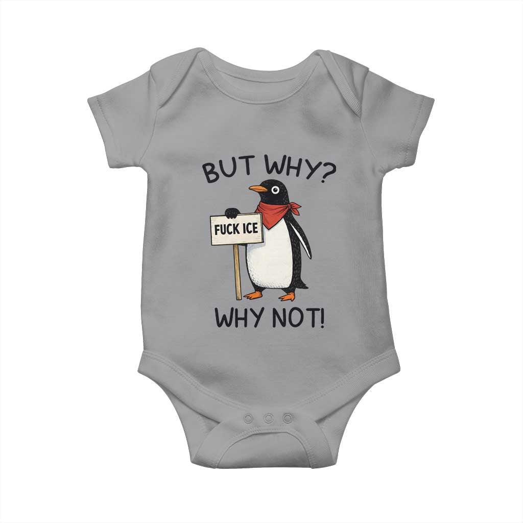 Fck ICE Baby Onesie Nihilist Penguin Anti-Government Meme TS14 Sport Gray Print Your Wear