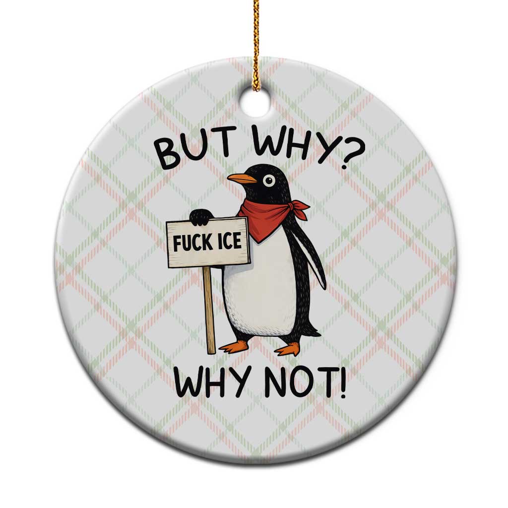 Fck ICE Ceramic Ornament Nihilist Penguin Anti-Government Meme TS14 1pc Christmas Plaid Print Your Wear