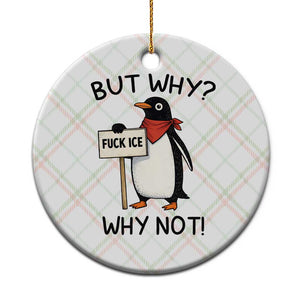 Fck ICE Ceramic Ornament Nihilist Penguin Anti-Government Meme TS14 1pc Christmas Plaid Print Your Wear
