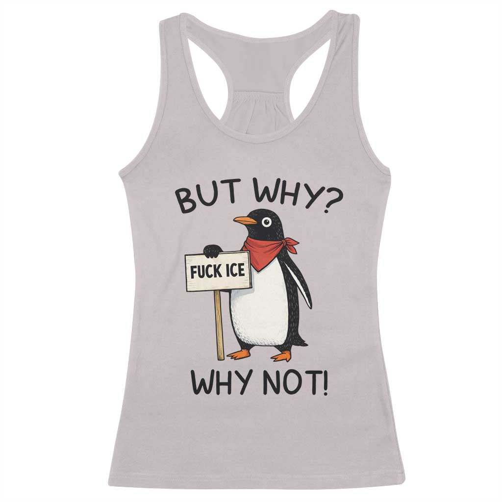 Fck ICE Racerback Tank Top Nihilist Penguin Anti-Government Meme TS14 Ice Gray Print Your Wear