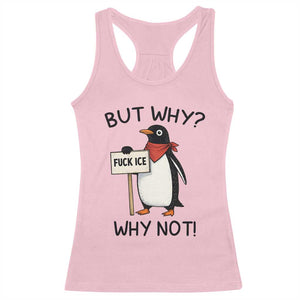 Fck ICE Racerback Tank Top Nihilist Penguin Anti-Government Meme TS14 Light Pink Print Your Wear