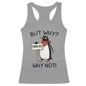 Fck ICE Racerback Tank Top Nihilist Penguin Anti-Government Meme TS14 Sport Gray Print Your Wear