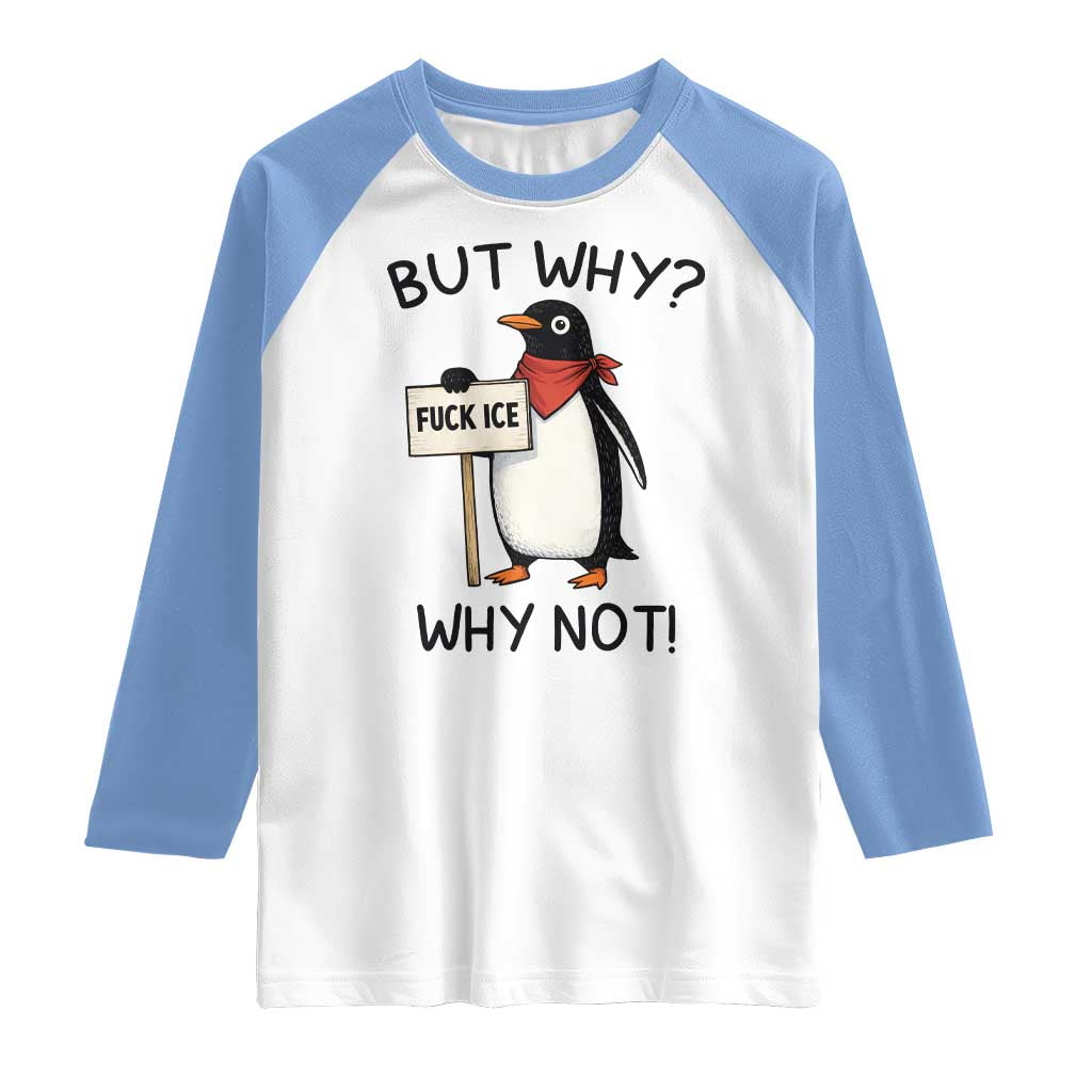 Fck ICE Raglan Shirt Nihilist Penguin Anti-Government Meme TS14 White Carolina Blue Print Your Wear
