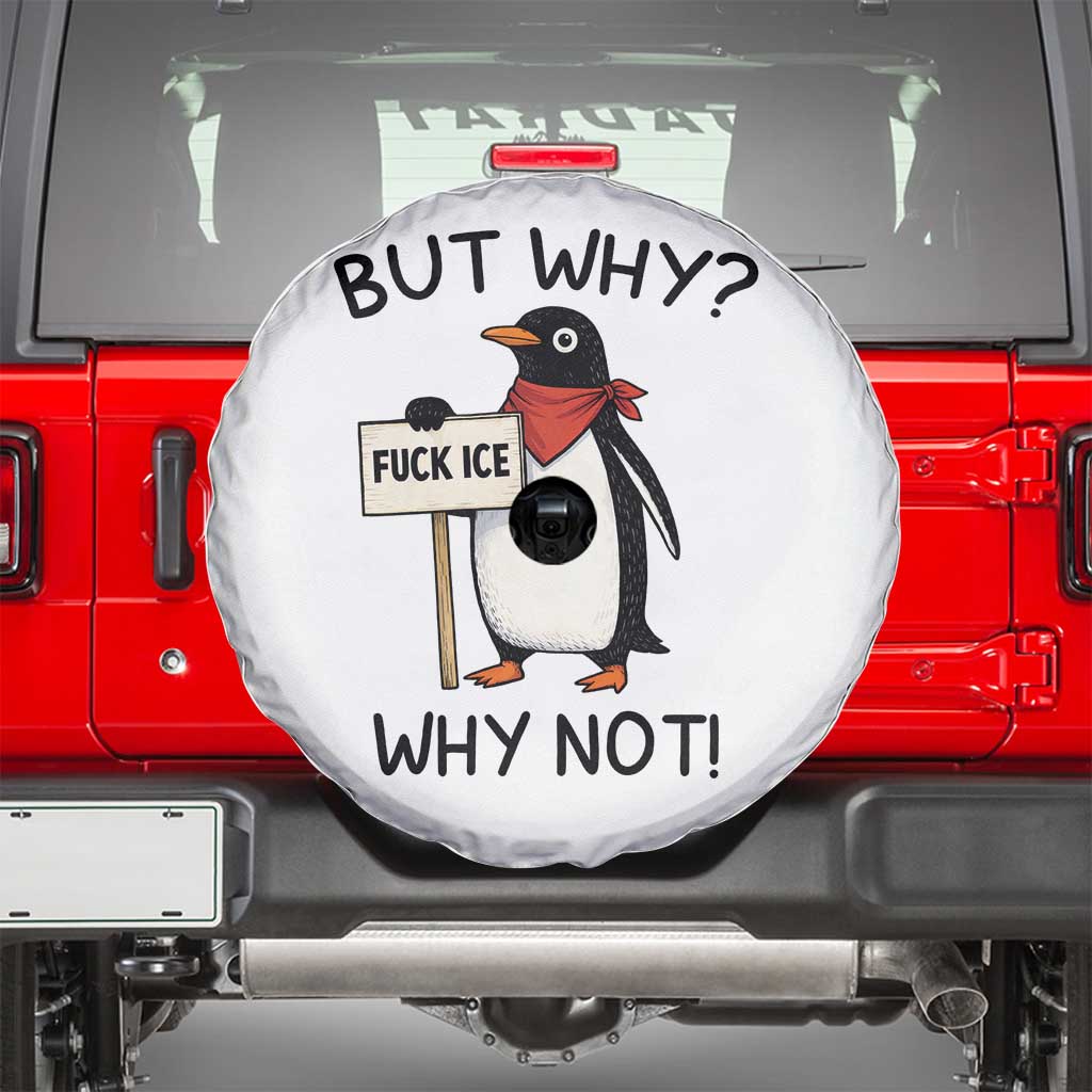 Fck ICE Spare Tire Cover Nihilist Penguin Anti-Government Meme TS14 White Print Your Wear