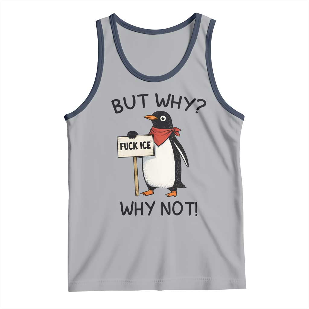 Fck ICE Tank Top Nihilist Penguin Anti-Government Meme TS14 Athletic Heather Navy Print Your Wear