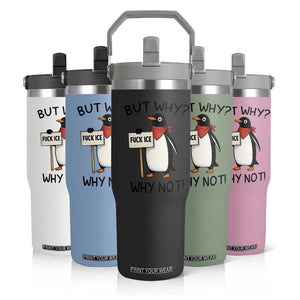 Fck ICE Flip Straw Tumbler Nihilist Penguin Anti-Government Meme TS14 Print Your Wear