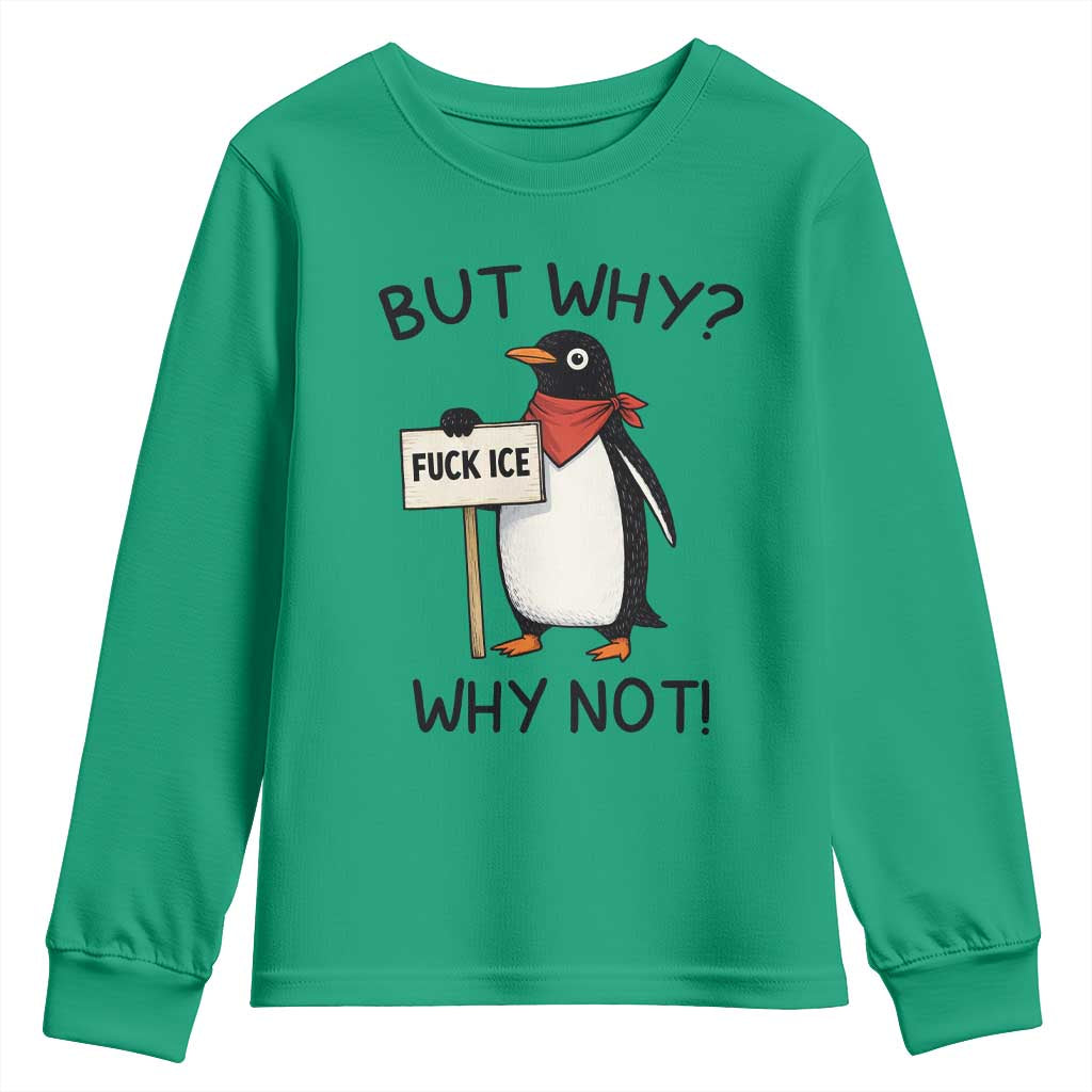 Fck ICE Youth Sweatshirt Nihilist Penguin Anti-Government Meme TS14 Irish Green Print Your Wear
