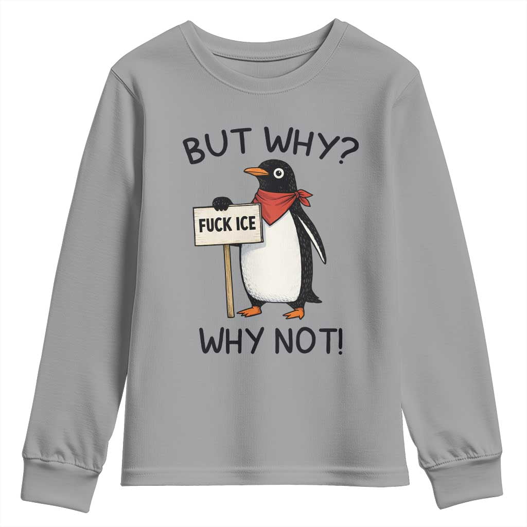 Fck ICE Youth Sweatshirt Nihilist Penguin Anti-Government Meme TS14 Sport Gray Print Your Wear